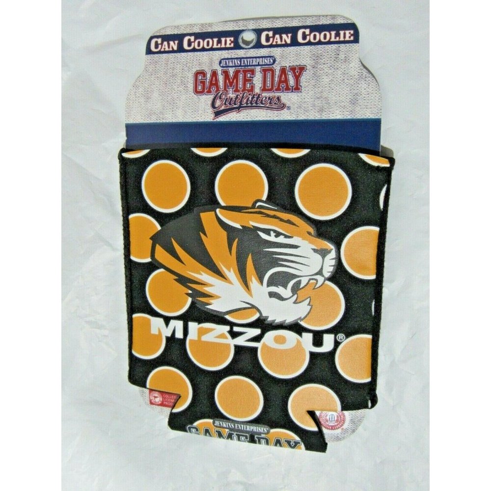 NCAA Missouri Tigers on Black w/ Dots Can Coolie